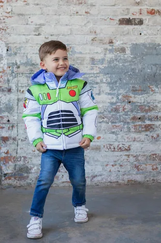 Vista 2 de Disney Pixar Toy Story Buzz Lightyear - Chaqueta acolchada con cremallera para niños pequeños, 7