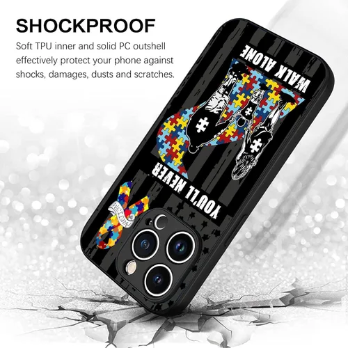 Vista 5 de Funda para iPhone 16, 15, 14, 13, 12, 11 Pro Max, Galaxy S25, S24, S23, S22, S21, S20, FE Plus, A16, A15, A14, A54, A13, Note 20, Negro