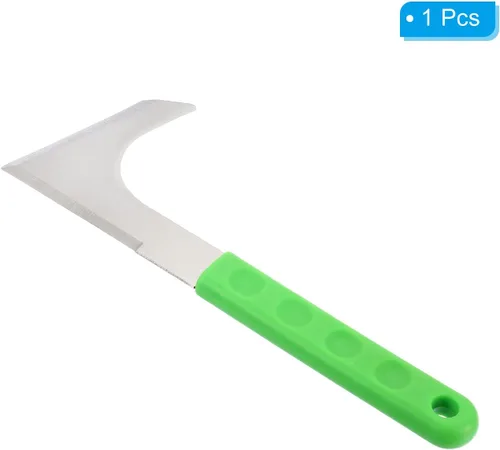 Vista 3 de PATIKIL Cuchillo de deshierbe de acero inoxidable en forma de L, herramienta de deshierbe para hendiduras, cortador de hierba, cuchillo