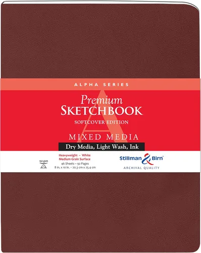 Vista 6 de Cuaderno de bocetos Stillman & Birn Serie Alpha de cubierta suave, 8.9 cm x 14 cm, 150 g/m² (pesado), papel blanco, superficie de grano medio