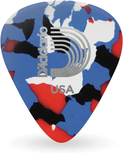 Vista 13 de D'Addario Accessories - Púas de celuloide negro para guitarra, paquete de 10, tamaño mediano