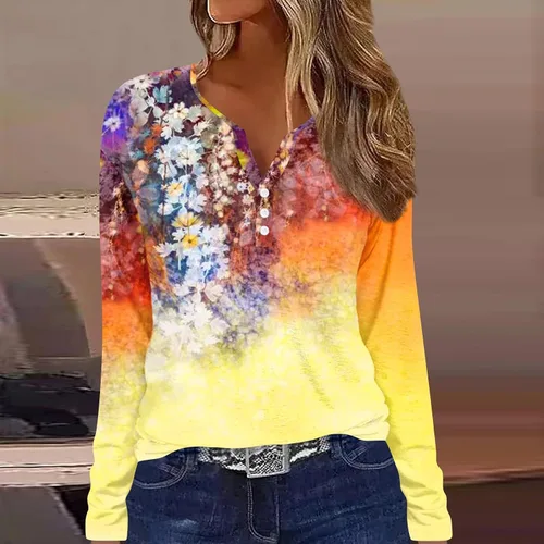 Vista 2 de Camisas de Halloween para mujer, sexy, cuello en V, túnica de talla grande, camiseta gráfica vintage, blusa casual de moda para mujer