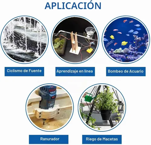 Vista 5 de 4 mini bombas de agua micro sumergibles DC 3V-5V con tubo de vinilo transparente de 10 pies para pecera jardín planta