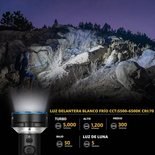 Vista 3 de OLIGHT Prowess - Linternas recargables, luz brillante con funda, color negro