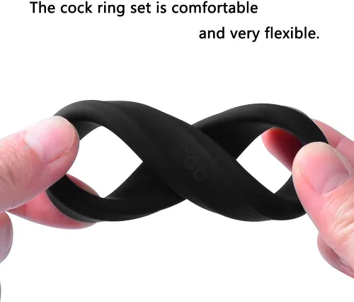 Vista 7 de Cob Anillos de silicona para hombres, paquete variado de 6 tamaños, anillos elásticos para el pene para adultos, juguetes de bienestar sexual
