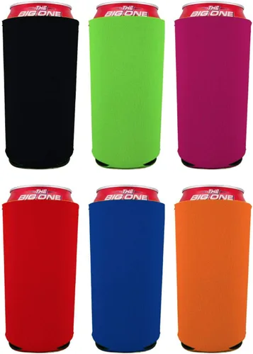 Vista 18 de Neopreno en blanco de 24 oz. Can Coolie (variedad de colores, paquete de 12)