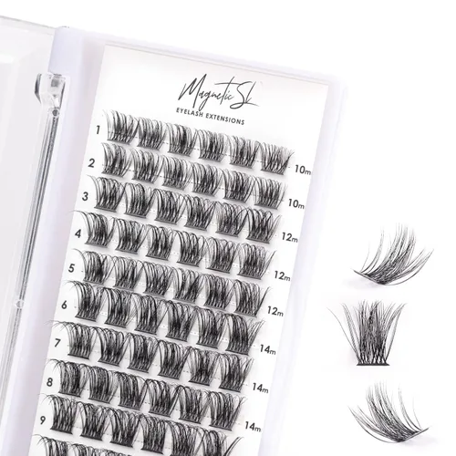 Vista 22 de Extensiones de pestañas en racimo, 72 racimos de pestañas individuales, extensiones de pestañas postizas, kit de extensión de pestañas para colocar