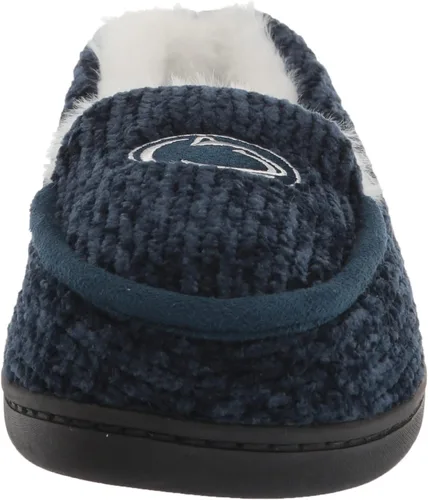 Vista 2 de FOCO Pantuflas tipo mocasín de punto grueso con logotipo del equipo universitario de la NCAA para mujer