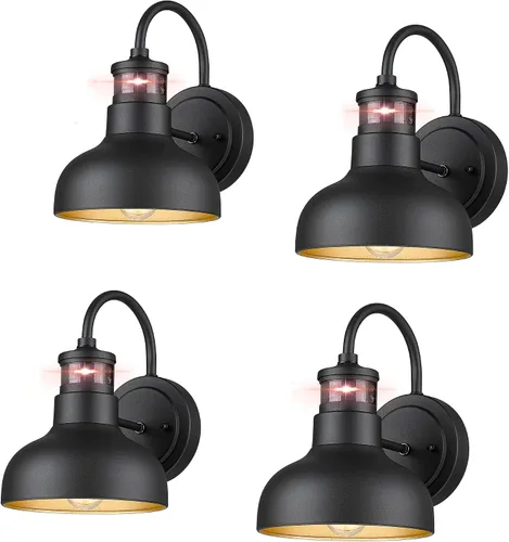 Vista 11 de Lámpara de pared para exteriores con sensor de movimiento de 7 pulgadas, IP65, color negro 1 pack black 7-inch barn light with 3 modes, 220-degree