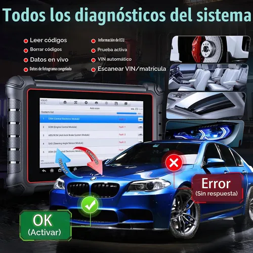 Vista 7 de Autel Scanner MaxiPro MP900-TS, versión TPMS de MP900 y MP900BT herramienta de escaneo bidireccional, herramienta de codificación ECU misma que