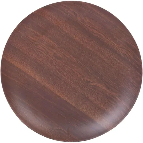 Vista 6 de Efavormart - Paquete de 6 platos de postre de melamina marrón rústico de 8 pulgadas, platos de ensalada con estampado de grano de madera resistente