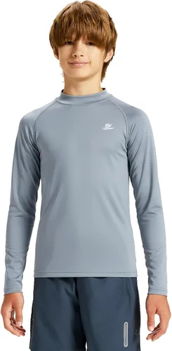 Vista 20 de DEVOROPA Youth Boys Compression Thermal Shirt Long Sleeve Kids Fleece Baselayer Soccer Baseball Undershirt Slim/Regular/Husky Cuello redondo-negro