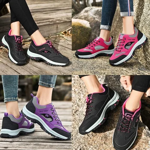 Vista 3 de Lymphvity Zapatos ortopédicos de senderismo para mujer, zapatos de senderismo para exteriores, ligeros, ligeros, con cordones, antideslizantes