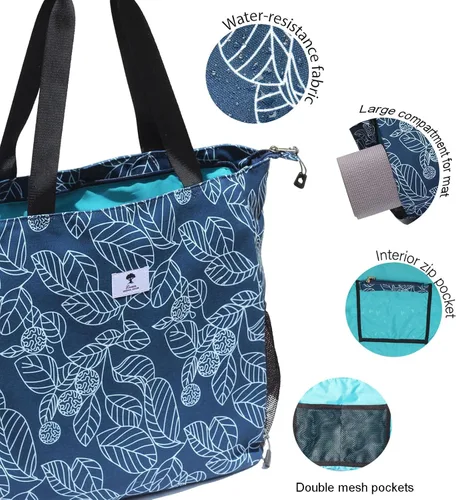Vista 4 de Bolsa para esterilla de yoga ESVAN, bolsa de mano para yoga, bandolera para esterilla de yoga, bolsa de transporte para oficina, yoga, pilates