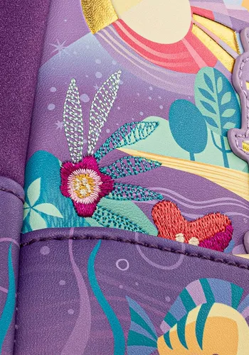 Vista 3 de Loungefly Disney Little Mermaid Ariel Castle - Bolso de hombro con correa doble para mujer, Multi, Moderno