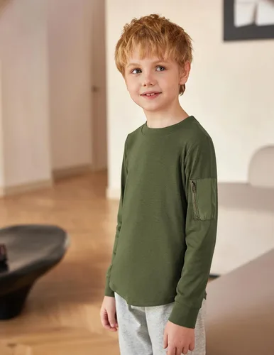 Vista 3 de Arshiner Camiseta holgada de manga larga para niño de 5 a 12 años