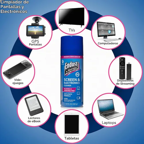 Vista 5 de Endust for Electronics; Spray de limpieza antiestático para pantallas y electrónica, multisuperficie; espuma, aroma fresco, libre de rayas ni