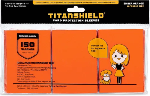 Vista 17 de TitanShield (150 mangas) tamaño pequeño japonés, fundas para tarjetas de comercio para Yu-Gi-Oh, Pelea de cartas Vanguard & More