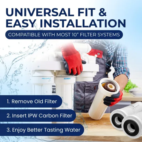 Vista 6 de IPW Industries Inc Juego de 4 filtros de agua compatibles con GE GXWH04F, GXWH20F, GXWH20S y GXRM10, cartucho de repuesto de bloque de carbono