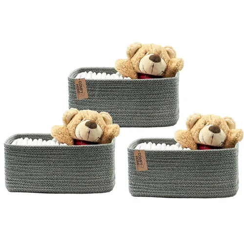 Vista 60 de COMFY-HOMI Cestas de almacenamiento de 11.5 x 7.5 x 4.7 pulgadas para organizar, cesta tejida de cuerda de algodón, caja de almacenamiento de marrón