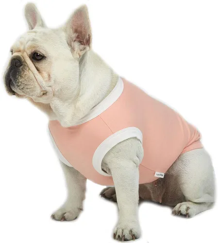 Vista 22 de Camiseta sin mangas para perro, camisas de algodón para perros, camisetas sin mangas, suave, transpirable, fresca para perro, ropa para mascotas