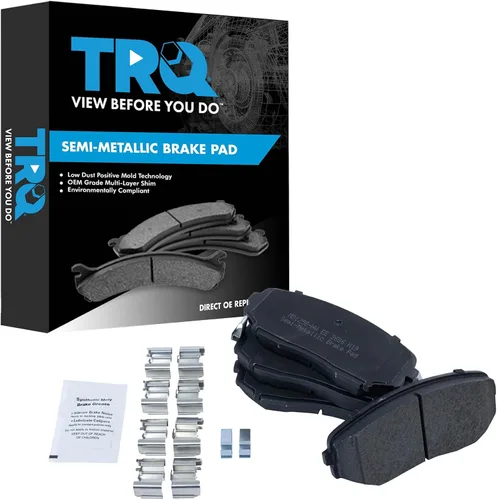 Vista 118 de TRQ Pastillas de freno delanteras semi metálicas compatibles con Ford Expedition 2018-2021 F-150 2018-2020 Lincoln Navigator 2018-2022