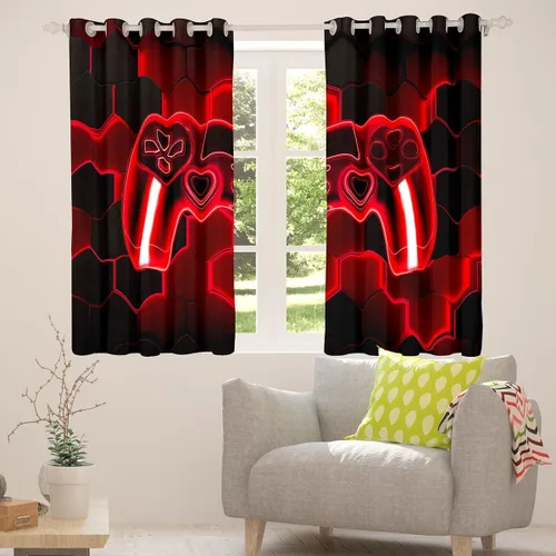 Vista 4 de Feelyou Cortinas de ventana para jugadores, cortinas de juego para niños, niñas y adolescentes, decoración de habitación, consola de juego, cortinas