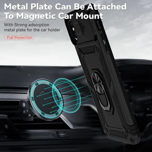 Vista 3 de M MAIKEZI Funda para iPhone X/iPhone Xs con cubierta para lente de cámara, protector de pantalla HD, protección contra caídas de grado militar