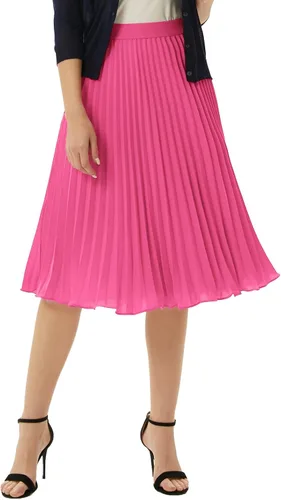 Vista 119 de GRACE KARIN - Falda plisada de gasa para mujer, con cintura alta y elástica, vuelo, corte acampanado y longitud por debajo de la rodilla