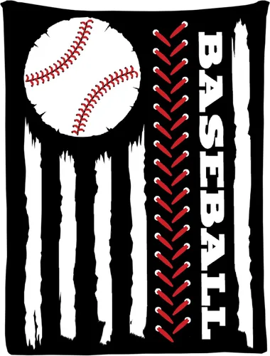 Vista 8 de Manta suave y acogedora con bandera de Estados Unidos de béisbol para niños, niñas, bebés, recién nacidos, manta de recepción de Navidad, 40 x 30