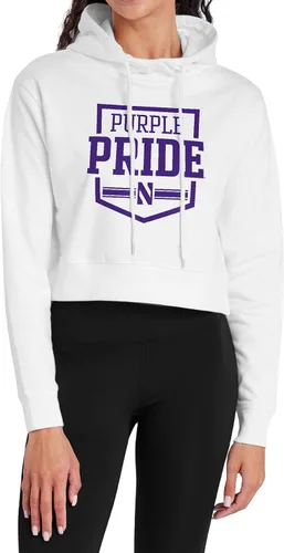 Vista 23 de Campus Lab Sudadera con capucha para mujer universitaria con licencia oficial de la colección Varsity White