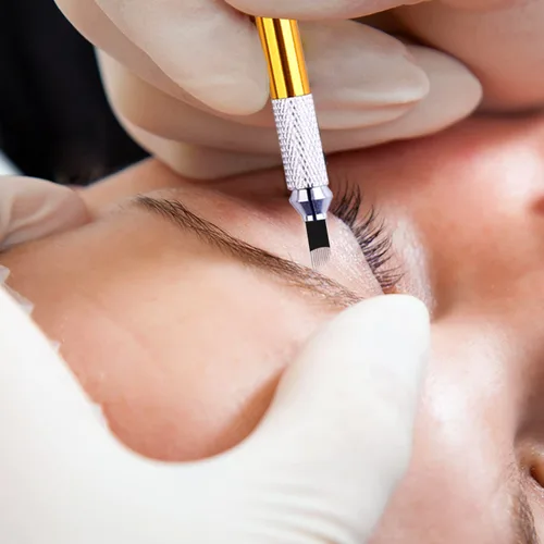Vista 4 de 30 agujas desechables de microblading para cejas, cuchillas de maquillaje permanentes para tatuaje de labios, solo para un solo uso (18 agujas)