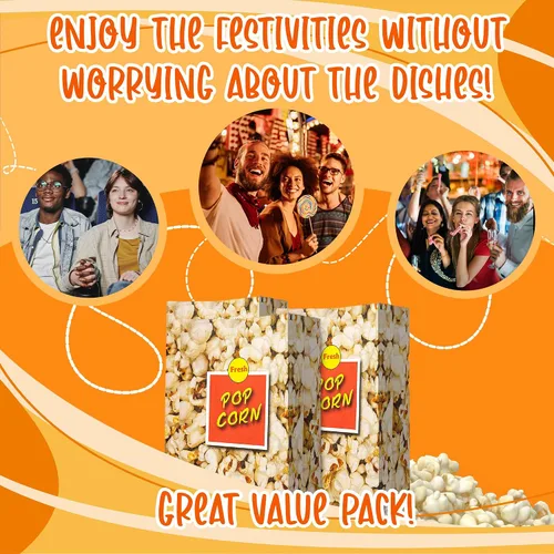 Vista 5 de MT Products Bolsas pequeñas para palomitas de maíz de 1.5 onzas, soportes para palomitas de maíz para fiestas, paquete de 50