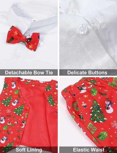Vista 47 de A&J DESIGN Conjunto de traje de caballero para niños pequeños, 3 piezas, camisas, chaleco y pantalones