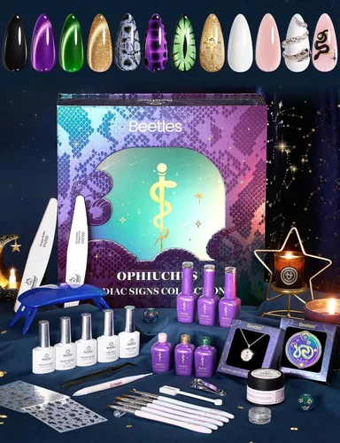 Vista 14 de Beetles - Kit de esmalte de uñas de gel para uñas del 4 de julio con luz UV, 6 colores, rojo, blanco, azul, juego de regalo de uñas para el Día