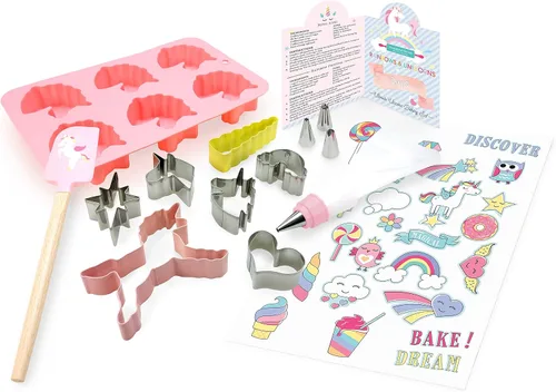 Vista 2 de Handstand Kitchen Arcoiris y unicornios 15 piezas Ultimate Baking Party con recetas Dishwasher Safe, Family Activity, Sturdy for Everyday Use