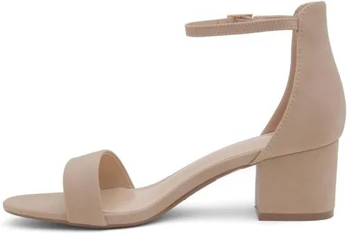 Vista 3 de Herstyle Sandalias de tacón bajo grueso para mujer, con correa en el tobillo, con correa en el tobillo, zapatos de vestir para fiestas, bodas