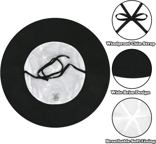 Vista 2 de Sombrero de sol para bebé, sombreros para niños y niñas, sombrero de sol para bebé niña sombreros con orejas de oso de ala ancha UPF 50+ sombrero