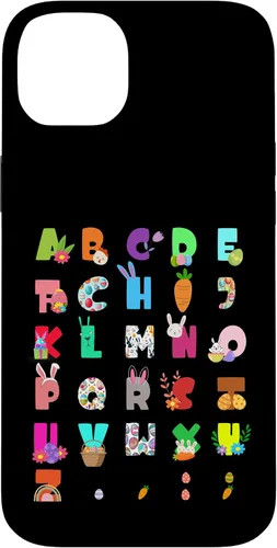 Vista 15 de Cute Alphabet Funny Easter Day ABC Letters Egg Rabbit Case for iPhone 17