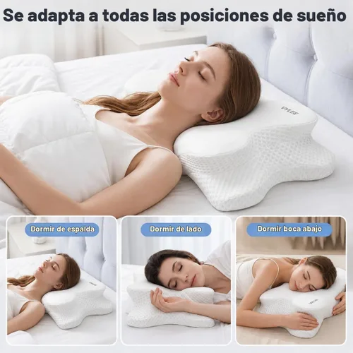 Vista 8 de VYLEE Cervical Neck Pillow, Memory Foam Contour Pillow (White)