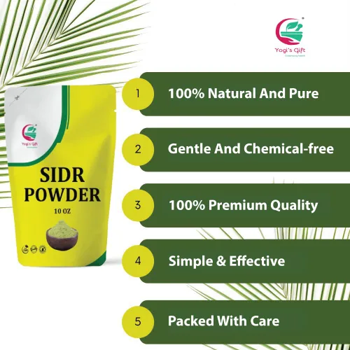 Vista 6 de Yogi's Gift Sidr Leaf Powder Limpiador y acondicionador de hierbas naturales cultivadas orgánicamente Rejuvenece los folículos pilosos (10 onzas)