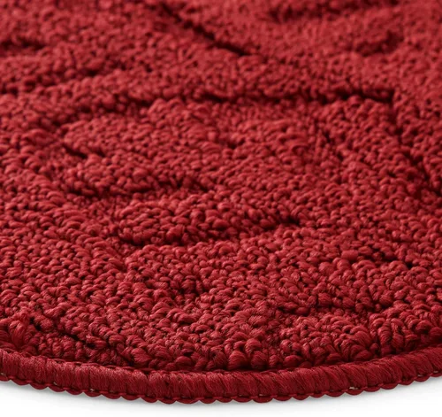 Vista 6 de Farmlyn Creek Tapetes de cocina antideslizantes para piso, alfombra de cocina roja de medio círculo con respaldo de goma para oficina, fregadero