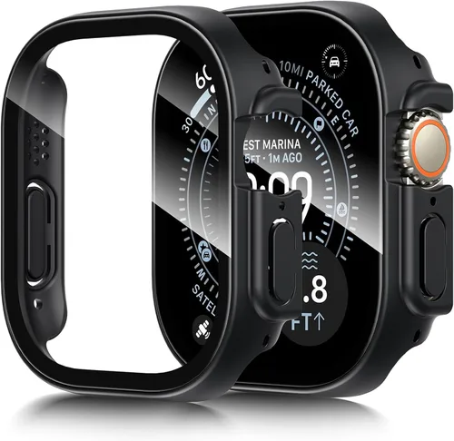 Vista 18 de LK Pack de 3 para Apple Watch Ultra 3 Protector de Pantalla 49mm [Cero-Falla] HD Top 9H Vidrio Templado Apple Watch Ultra / Ultra 2 Protector de Azul