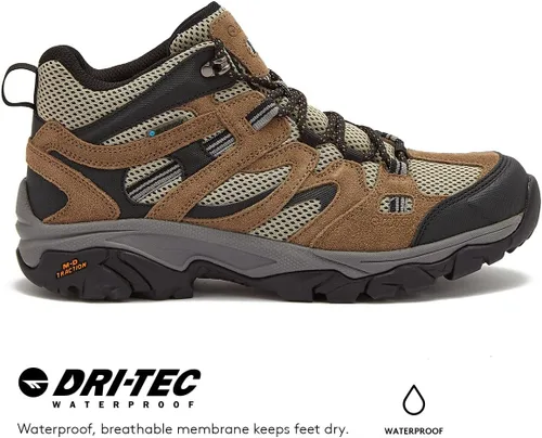 Vista 3 de HI-TEC Ravus WP - Botas de senderismo impermeables para hombre, ligeras y transpirables para exteriores