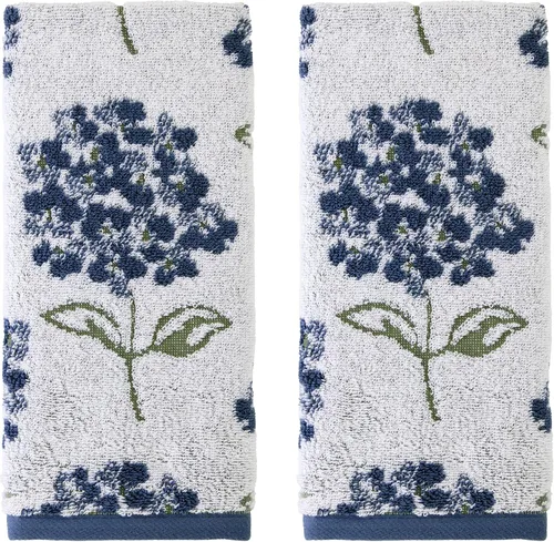 Vista 12 de SKL Home Toalla de Mano Farm Hydrangea (Paquete de 2), Azul