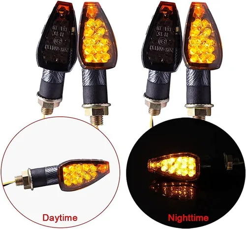 Vista 5 de DREAMIZER 4 unids universal motocicleta LED intermitentes luces intermitentes luces intermitentes luz ámbar compatible con Yamaha MT03 MT07 MT09