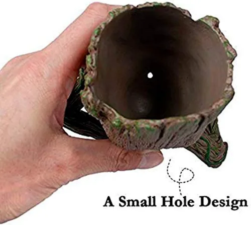 Vista 4 de Maceta linda de 6 pulgadas con diseño de bebé Groot sonriente, macetas con cabeza para plantas de interior o divertido porta lapices, maceta