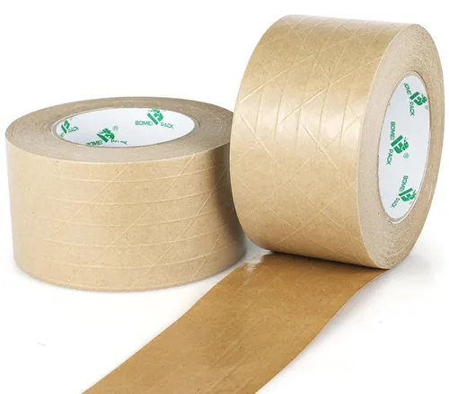 Vista 9 de BOMEI PACK Paquete de 2 cintas de papel kraft reforzadas, cinta de embalaje autoadhesiva de papel engomado, para embalaje resistente, envío, mudanza