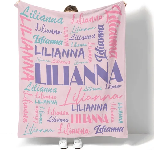 Vista 37 de Dr.TOUGH Mantas personalizadas para niños y adultos, mantas personalizadas con nombre para niños y niñas, manta personalizada con nombre