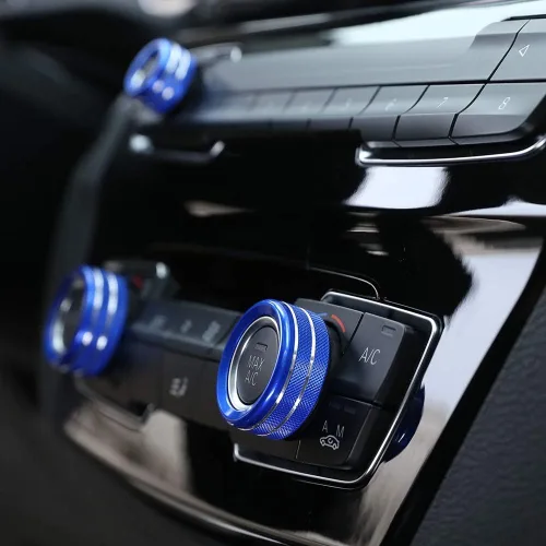 Vista 5 de YIWANG Aleación de aluminio car styling aire acondicionado Perillas de audio Circle Trim 3 unids para BMW 1 2 3 4 Series F30 F34 F46 GT X1 F47 F48